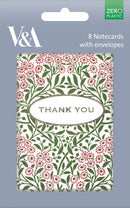 V&A Michaelmas Daisy 8 Thank You Notecards & Envelopes