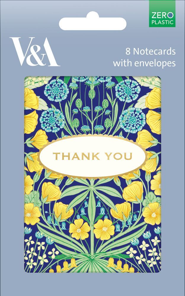 V&A Mallow Flowers 8 Thank You Notecards & Envelopes