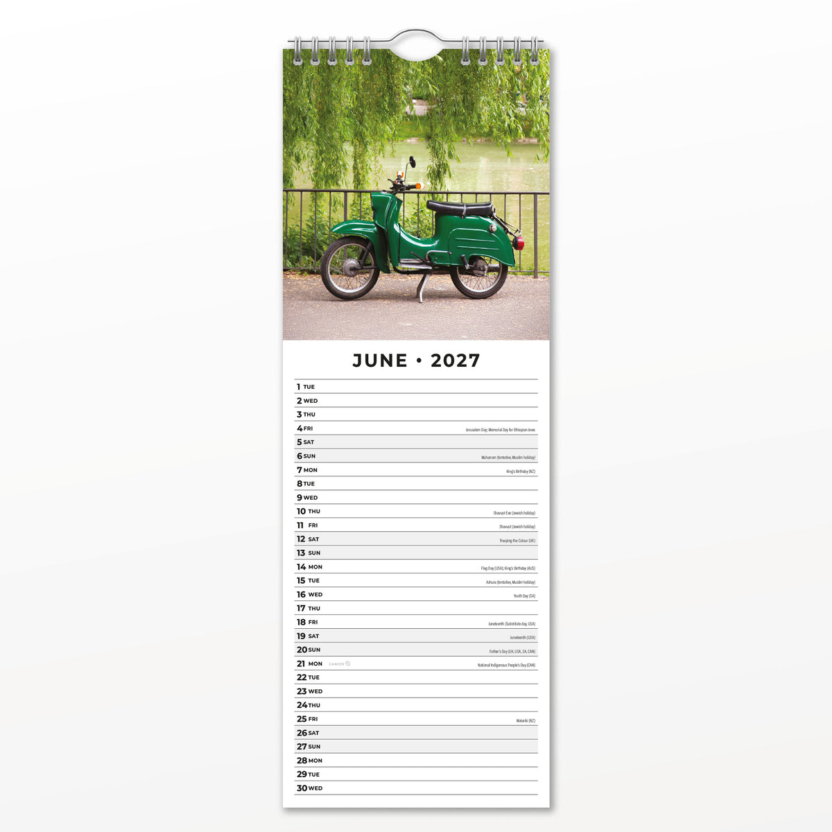 Scooters 2027 Slim Wall Calendar