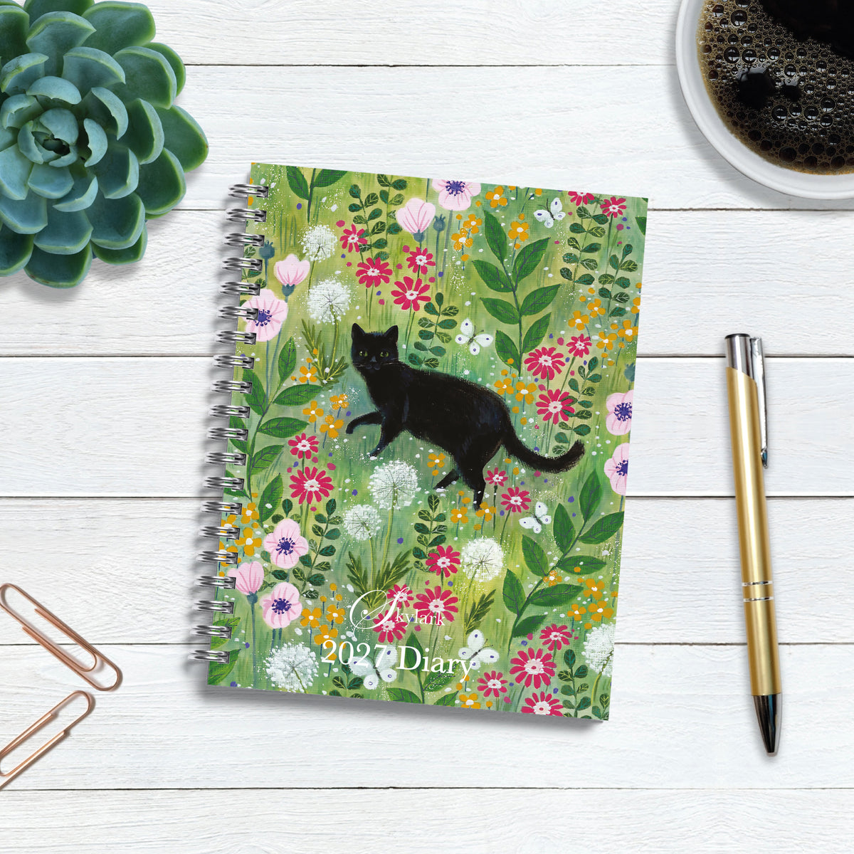 Skylark - Cat's Garden by Lucy Grossmith 2027 A5 Spiral Diary