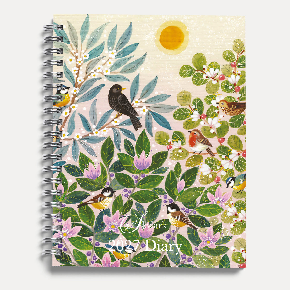 Skylark - Garden Birds by Lucy Grossmith 2027 A5 Spiral Diary