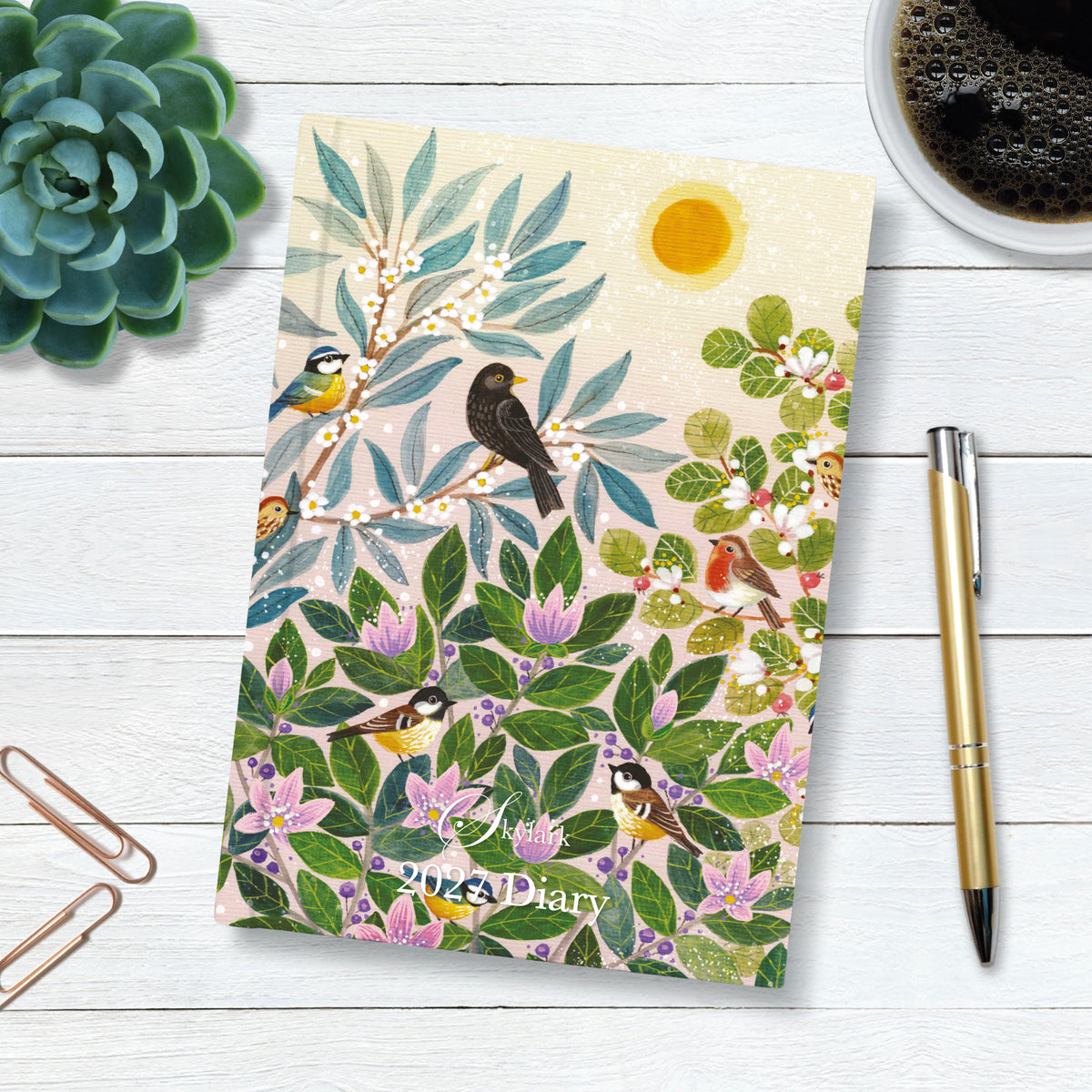 Skylark - Garden Birds by Lucy Grossmith A5 Padded Diary