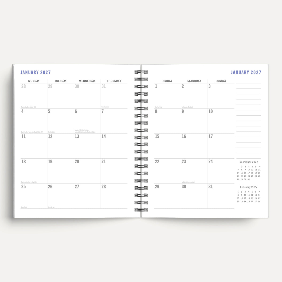 Skylark - Highland Cow by Lucy Grossmith 2027 A5 Spiral Diary