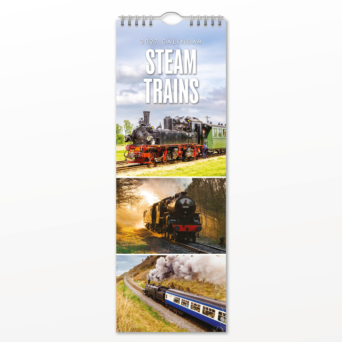 Steam Trains 2027 Slim Wall Calendar