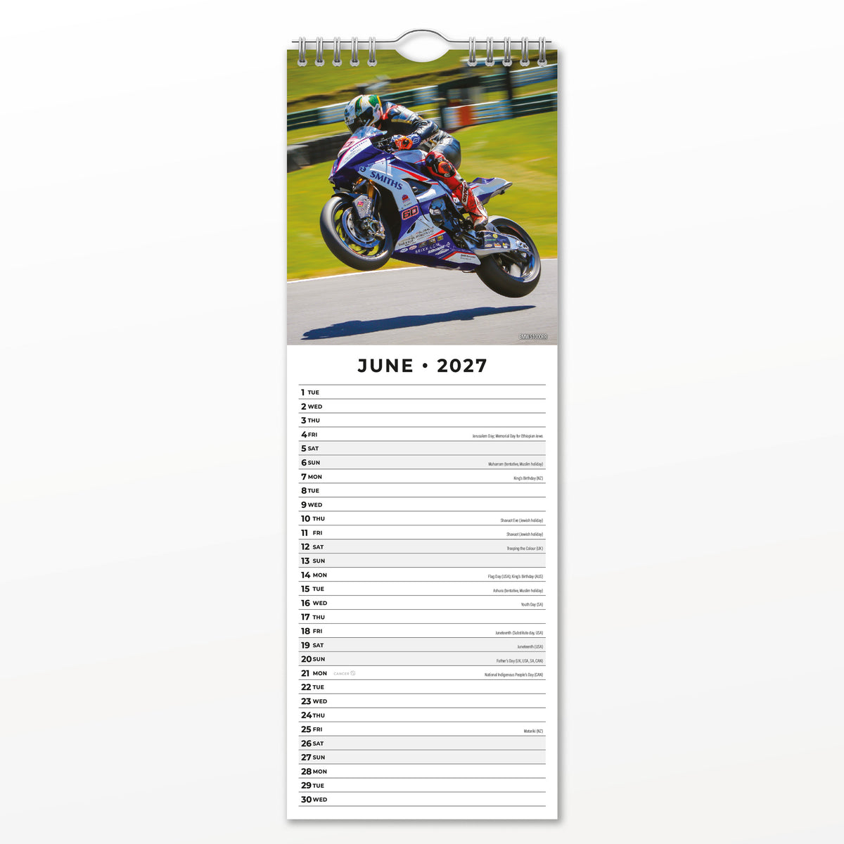 Superbikes 2027 Slim Wall Calendar
