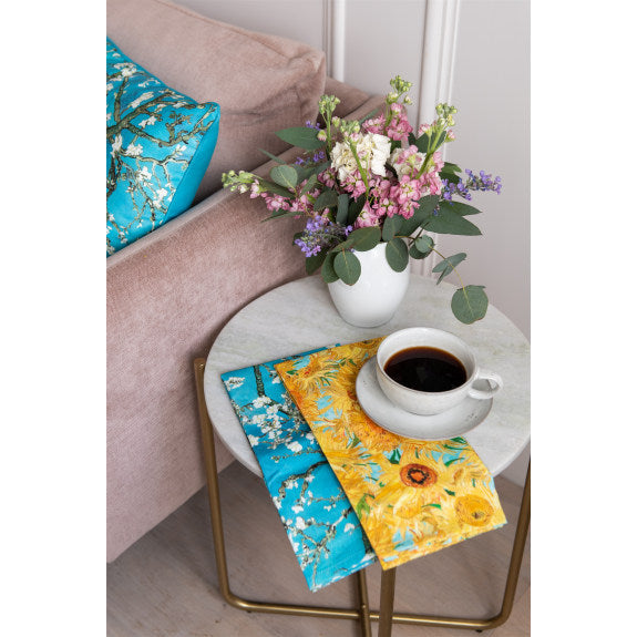 Vincent Van Gogh Almond Blossom & Sunflowers Set of 2 Organic Cotton Tea Towels - Bee's Emporium