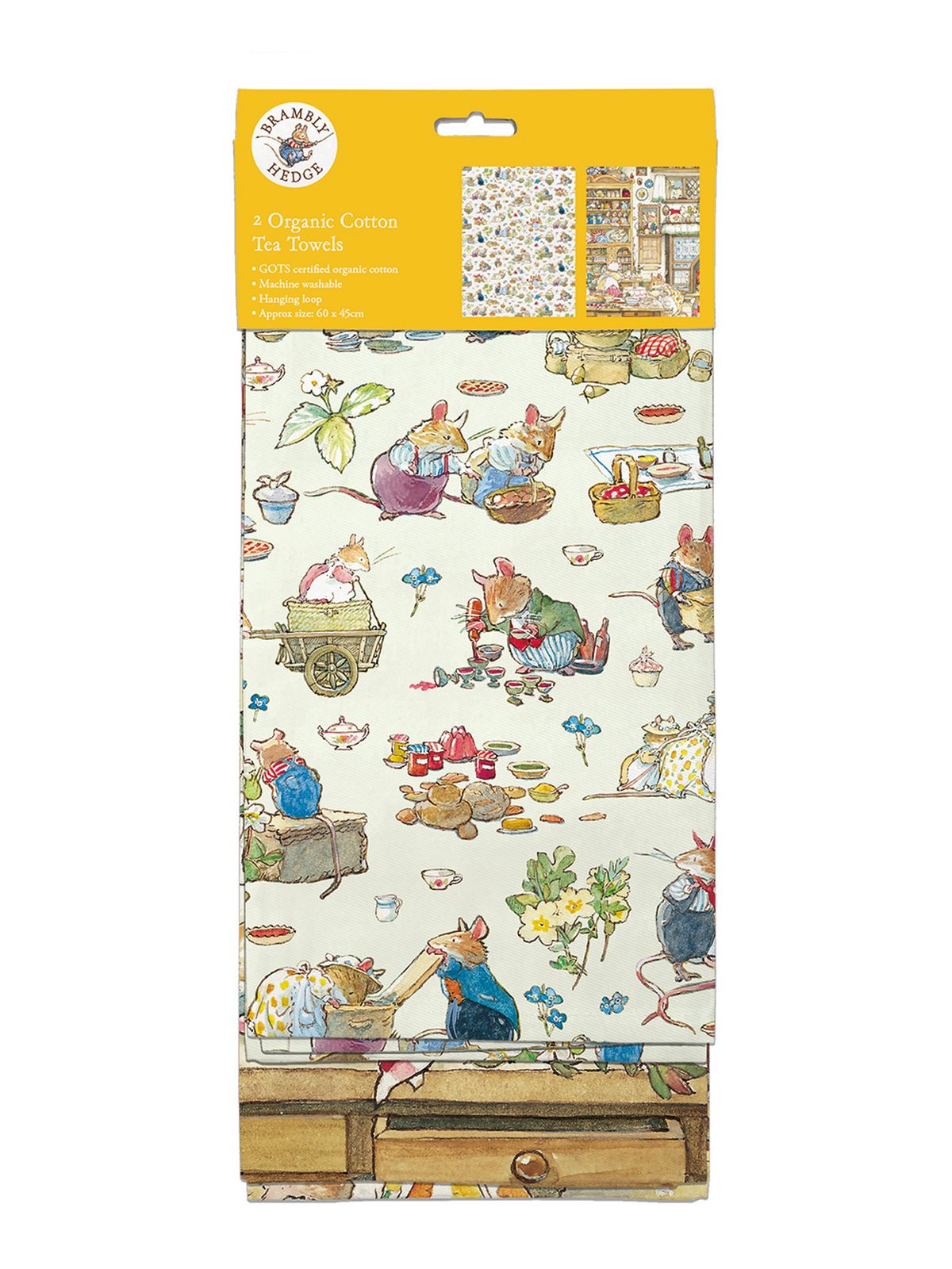 Brambly Hedge Set of 2 Organic Cotton Tea Towels - Bee's Emporium