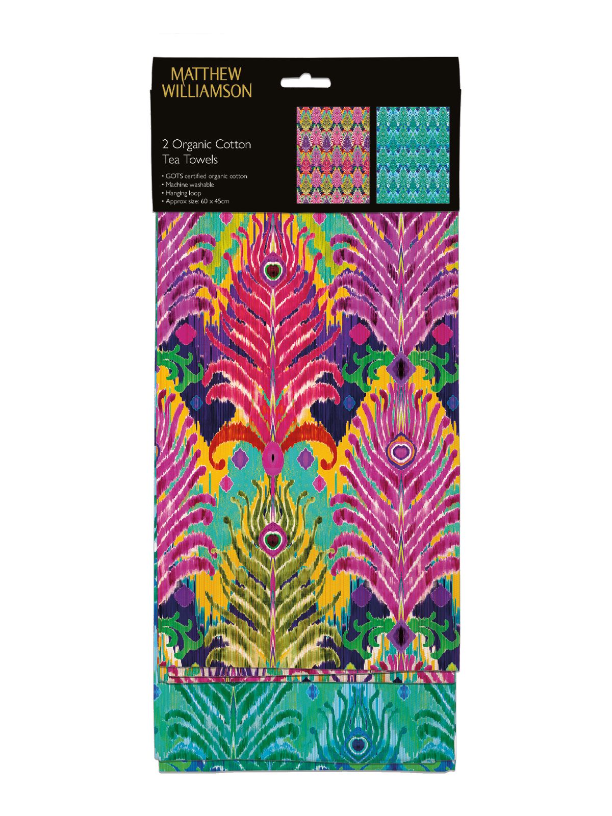 Matthew Williamson Ikats Set of 2 Organic Cotton Tea Towels - Bee's Emporium