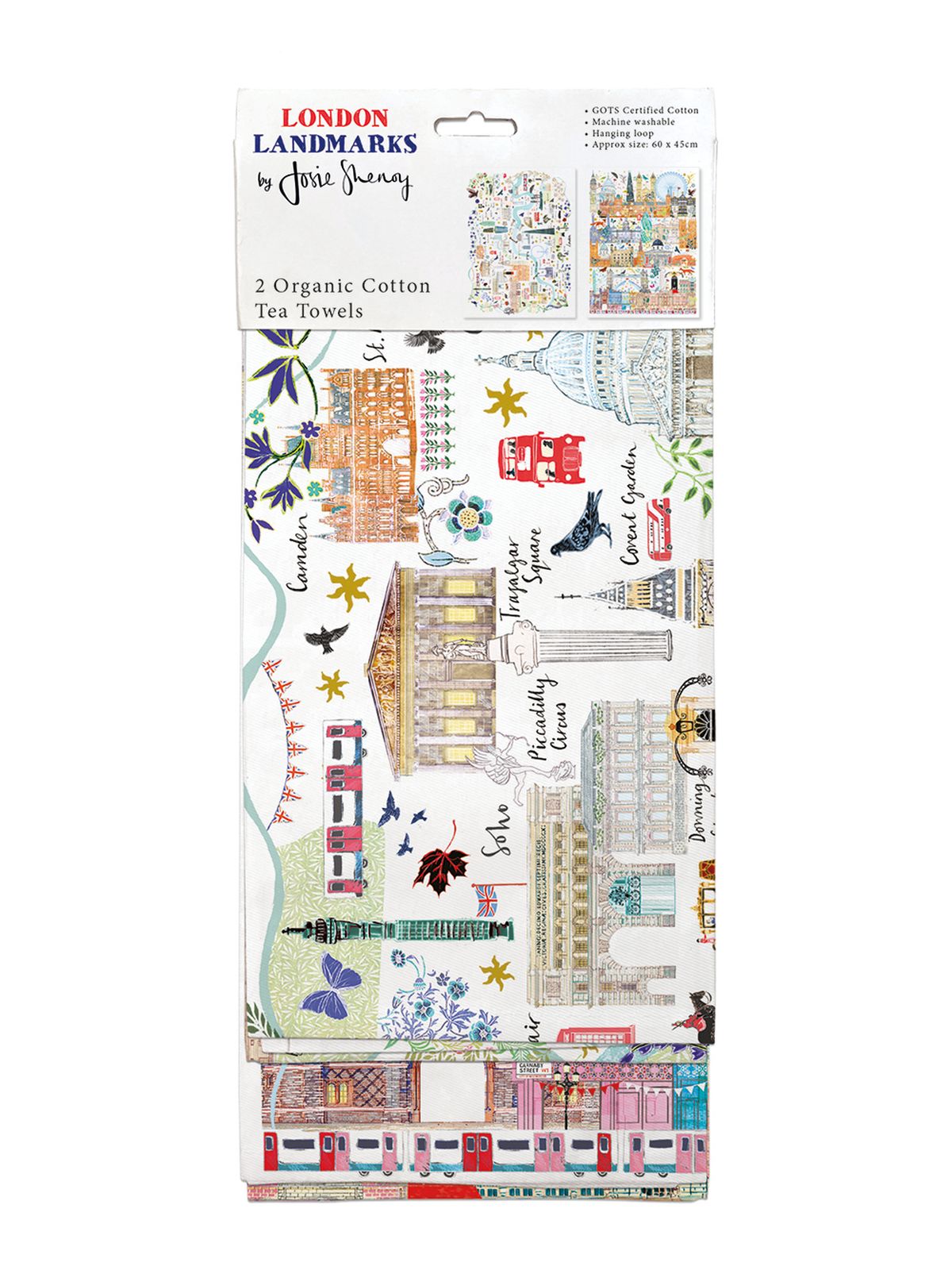 London Landmarks by Josie Shenoy Set of 2 Organic Cotton Tea Towels