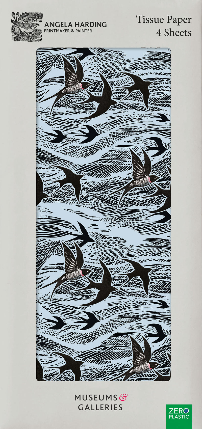 Swallows and Sea by Angela Harding Pack of 4 Sheets of Tissue Paper