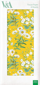 V&A Yellow Daisies Pack of 4 Sheets of Tissue Paper