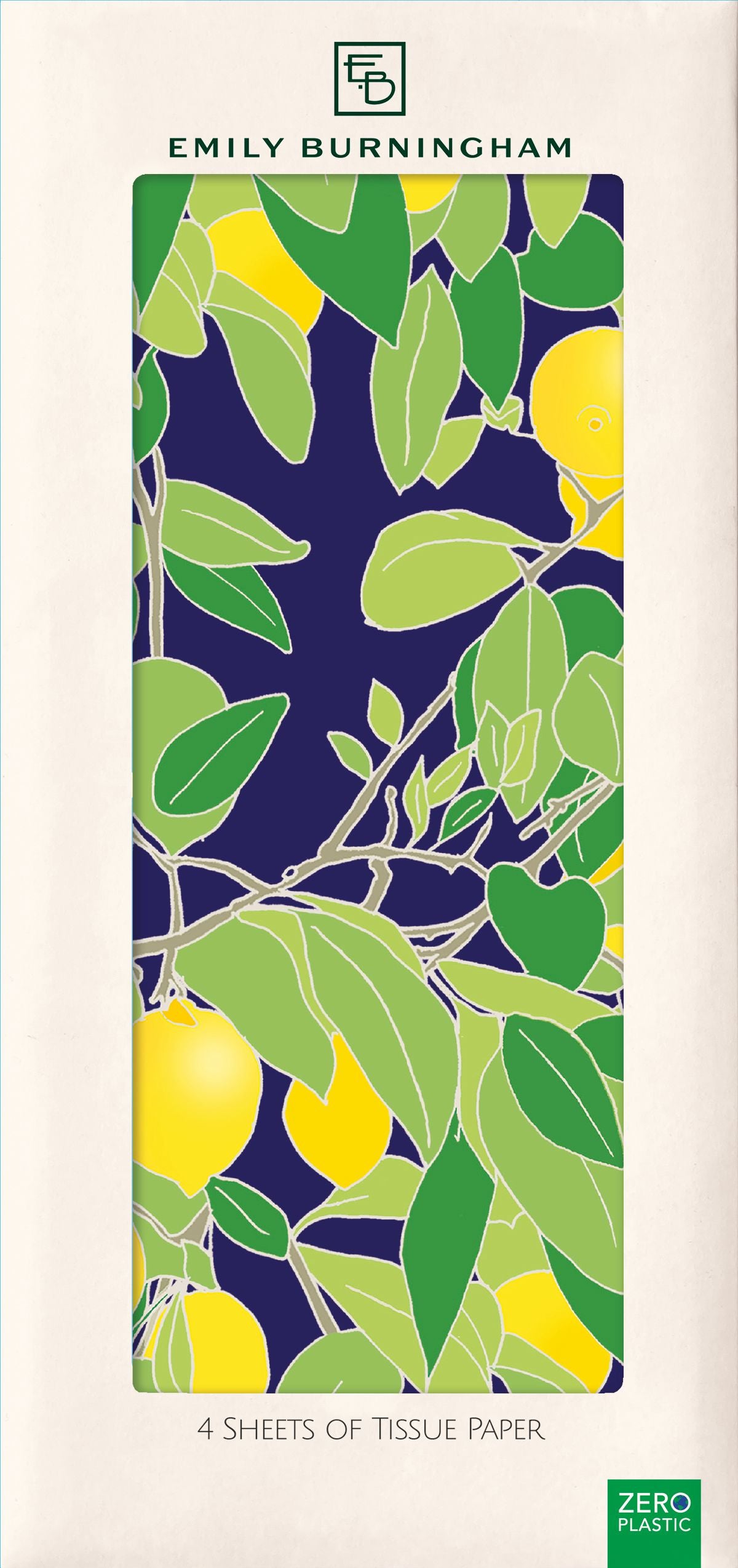 Emily Burningham Lemon Grove Pack of 4 Sheets of Tissue Paper - Bee's Emporium