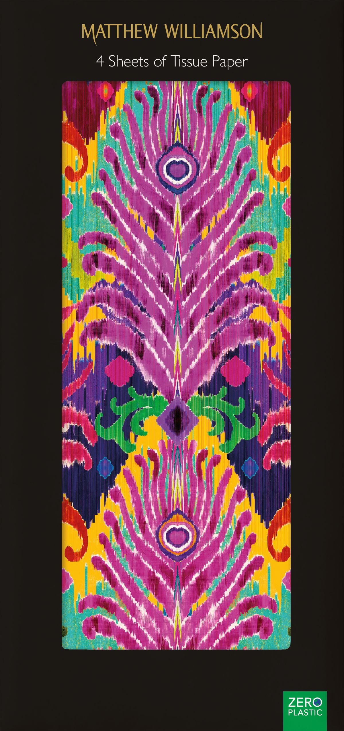 Matthew Williamson Peacock Ikat Pack of 4 Sheets of Tissue Paper - Bee's Emporium