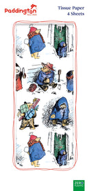 Paddington Bear Pack of 4 Sheets of Festive Tissue Paper