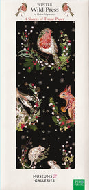 Wild Press Woodland Wreaths Pack of 4 Sheets of Festive Tissue Paper