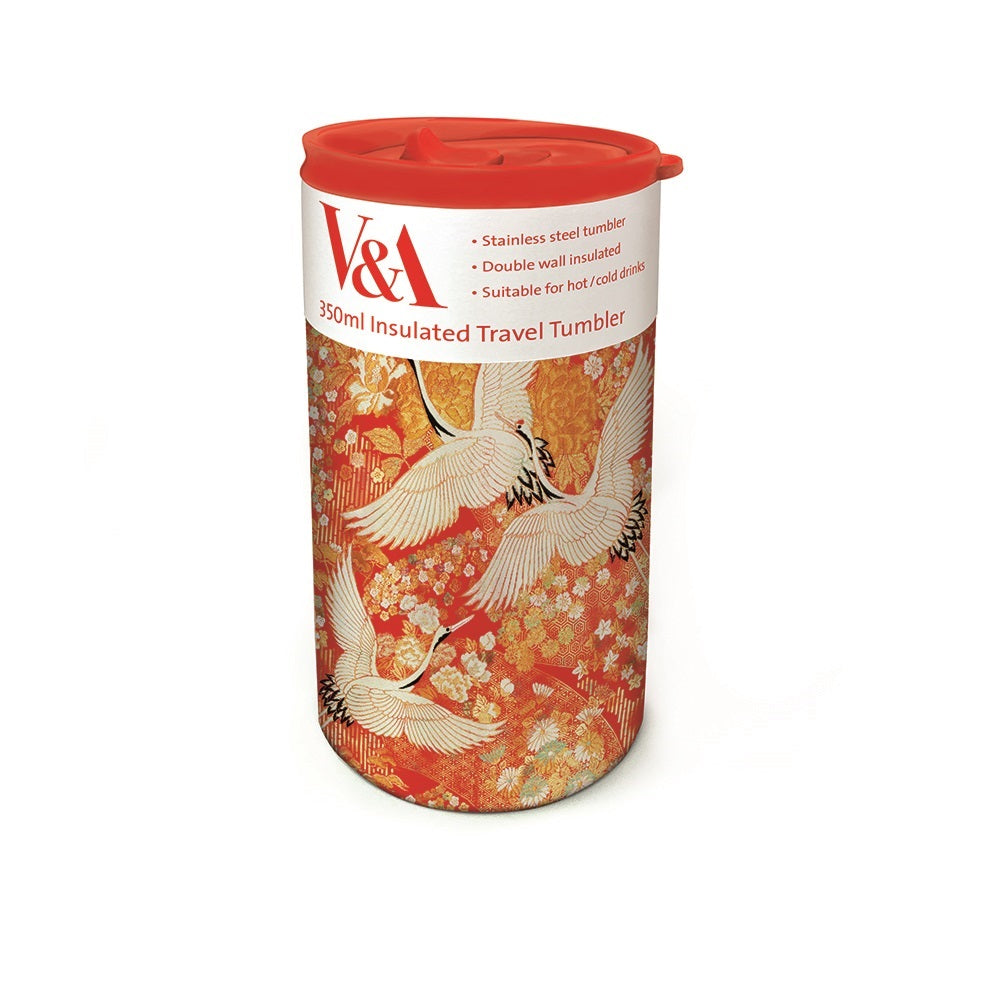 V&A Kimono Cranes Stainless Steel Insulated Travel Tumbler - Bee's Emporium