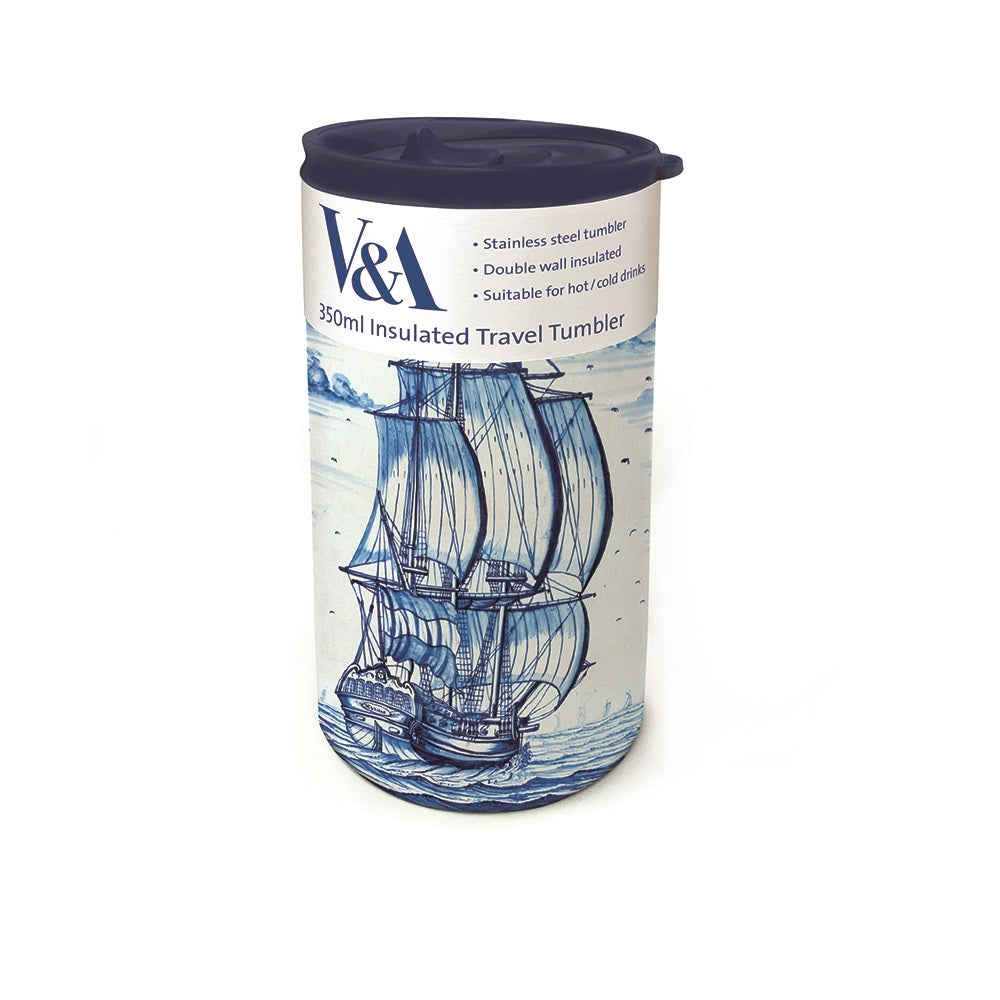 V&A Dutch Three Mast Ship Stainless Steel Insulated Travel Tumbler - Bee's Emporium