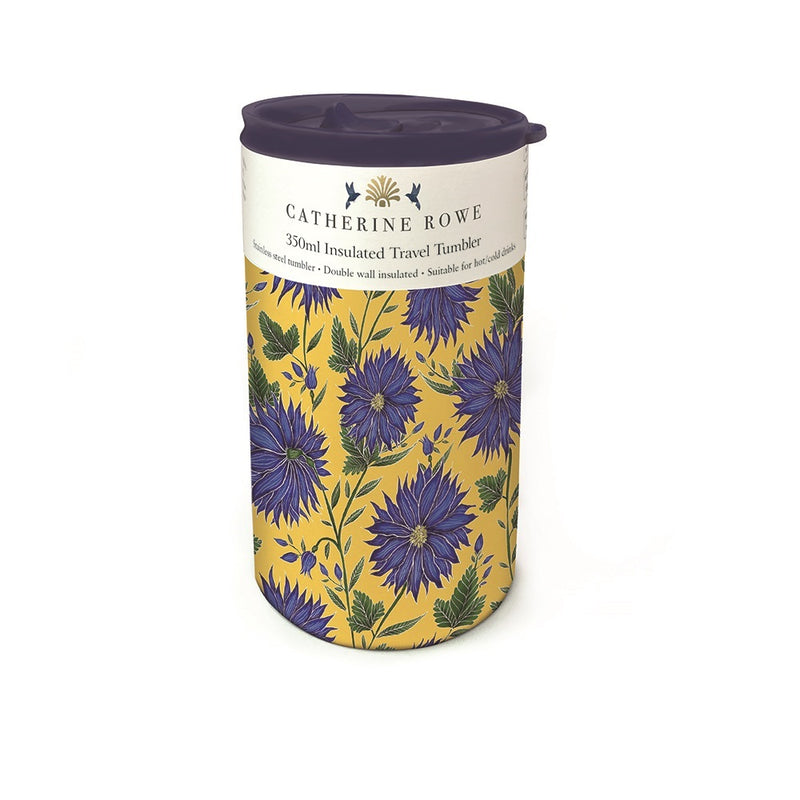 Catherine Rowe Blue Flowers Stainless Steel Insulated Travel Tumbler