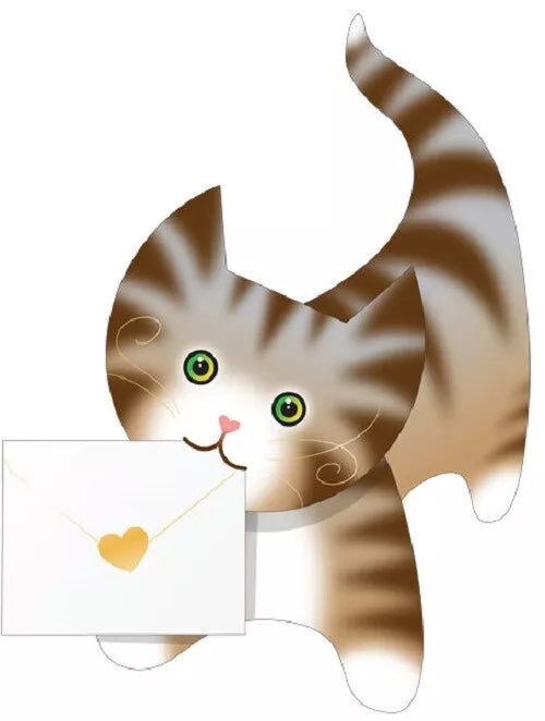 Tabby Cat 3D Greeting Card with Envelope - Bee's Emporium
