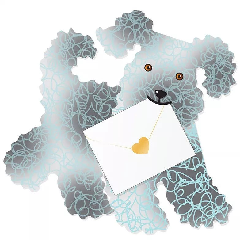 Teddy Poodle Dog 3D Greeting Card with Envelope