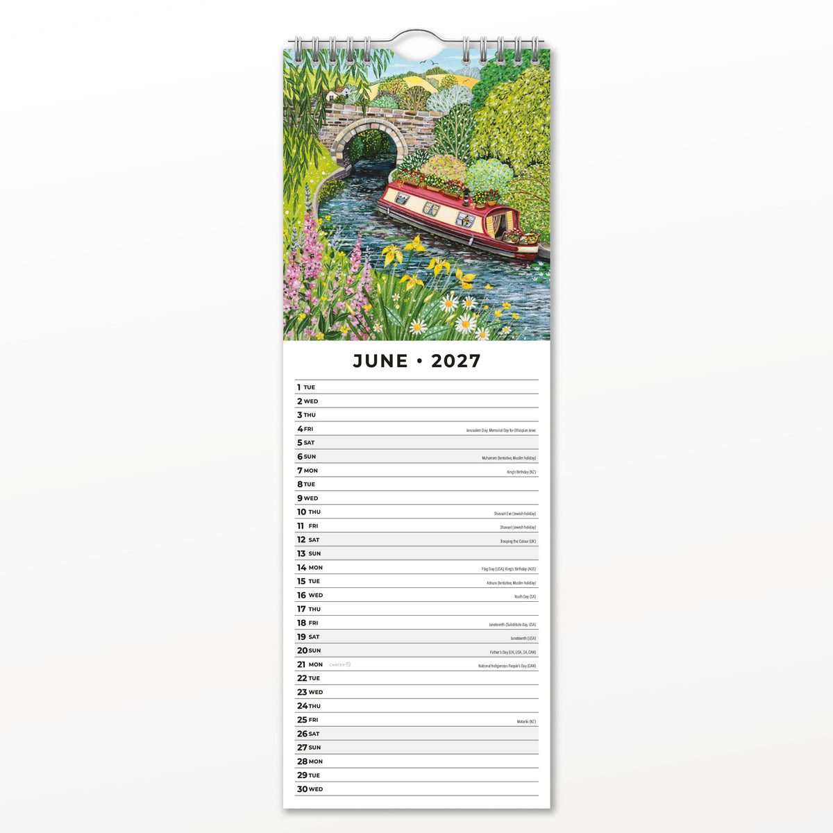 Through the Seasons with Lucy Grossmith 2027 Slim Wall Calendar