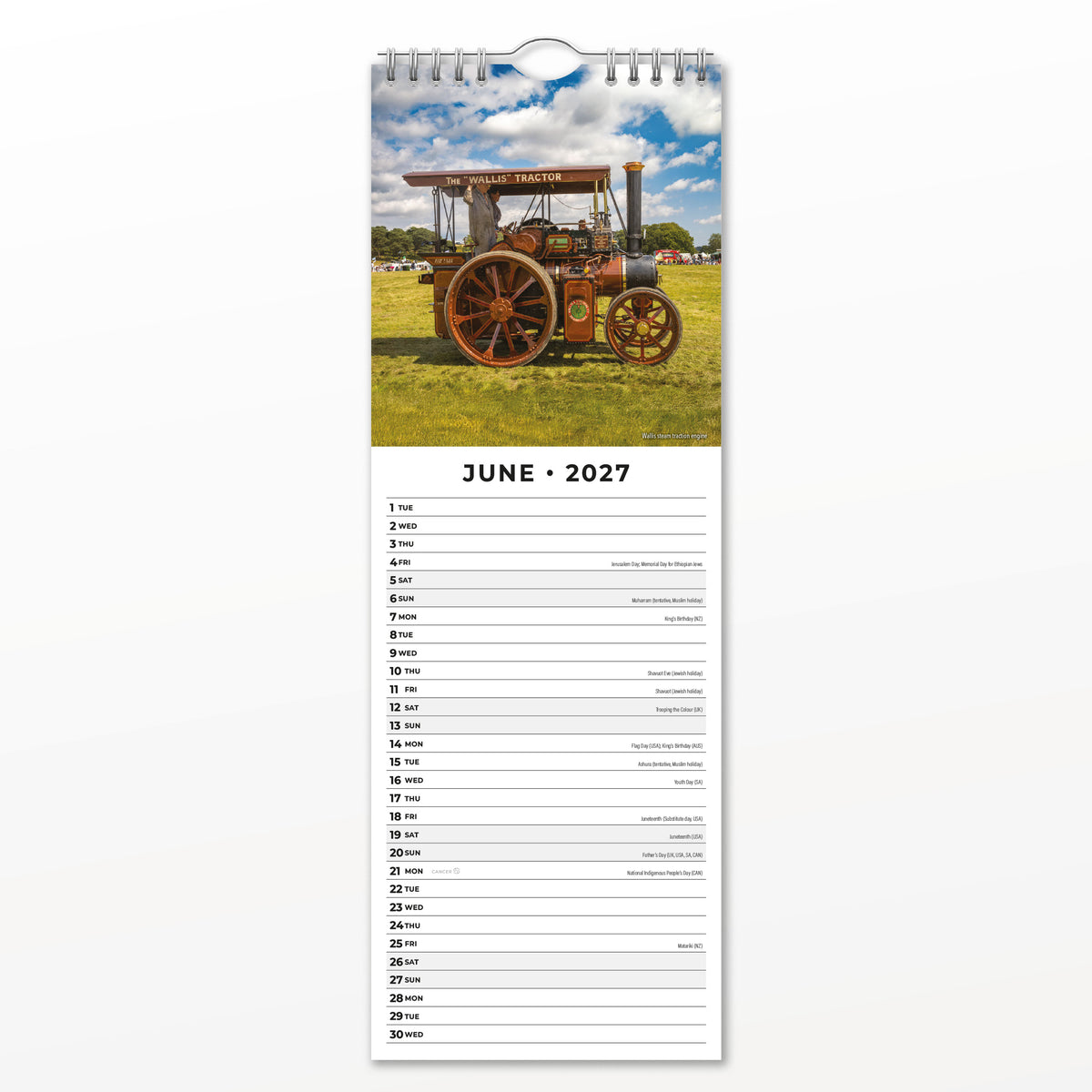 Tractors 2027 Slim Wall Calendar