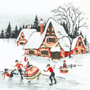 V&A Skating Hamlet Scene Pack of 8 Christmas Cards