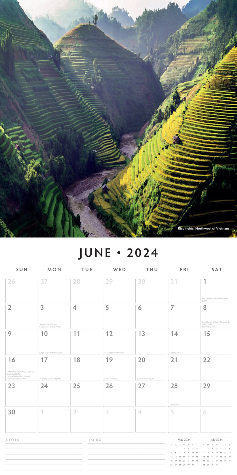 Vietnam 2024 Square Wall Calendar