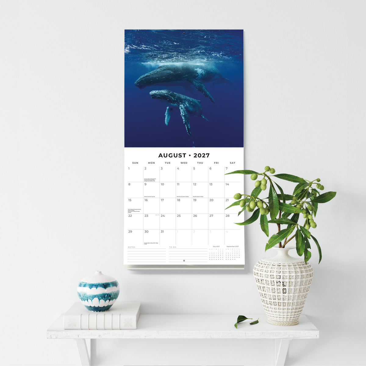 Whales 2027 Square Wall Calendar
