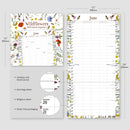 Wildflowers Illustrated Family Organiser - 2026 Square Wall Calendar