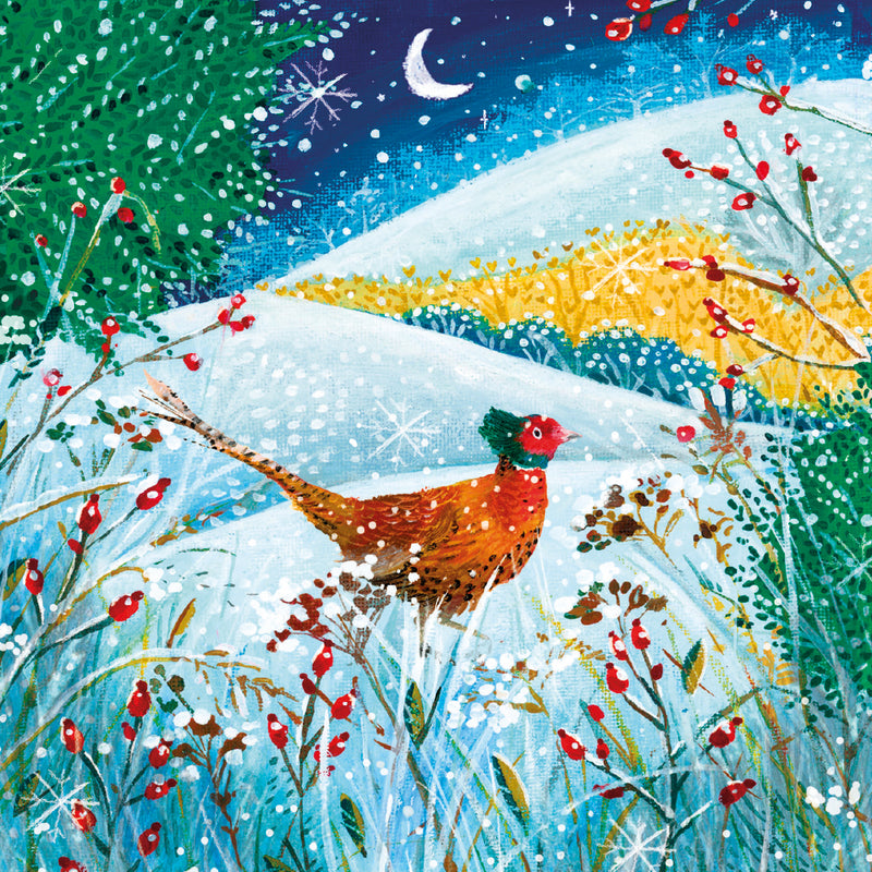 Moonlight Pheasant by Jo Spicer Pack of 8 Charity Christmas Cards