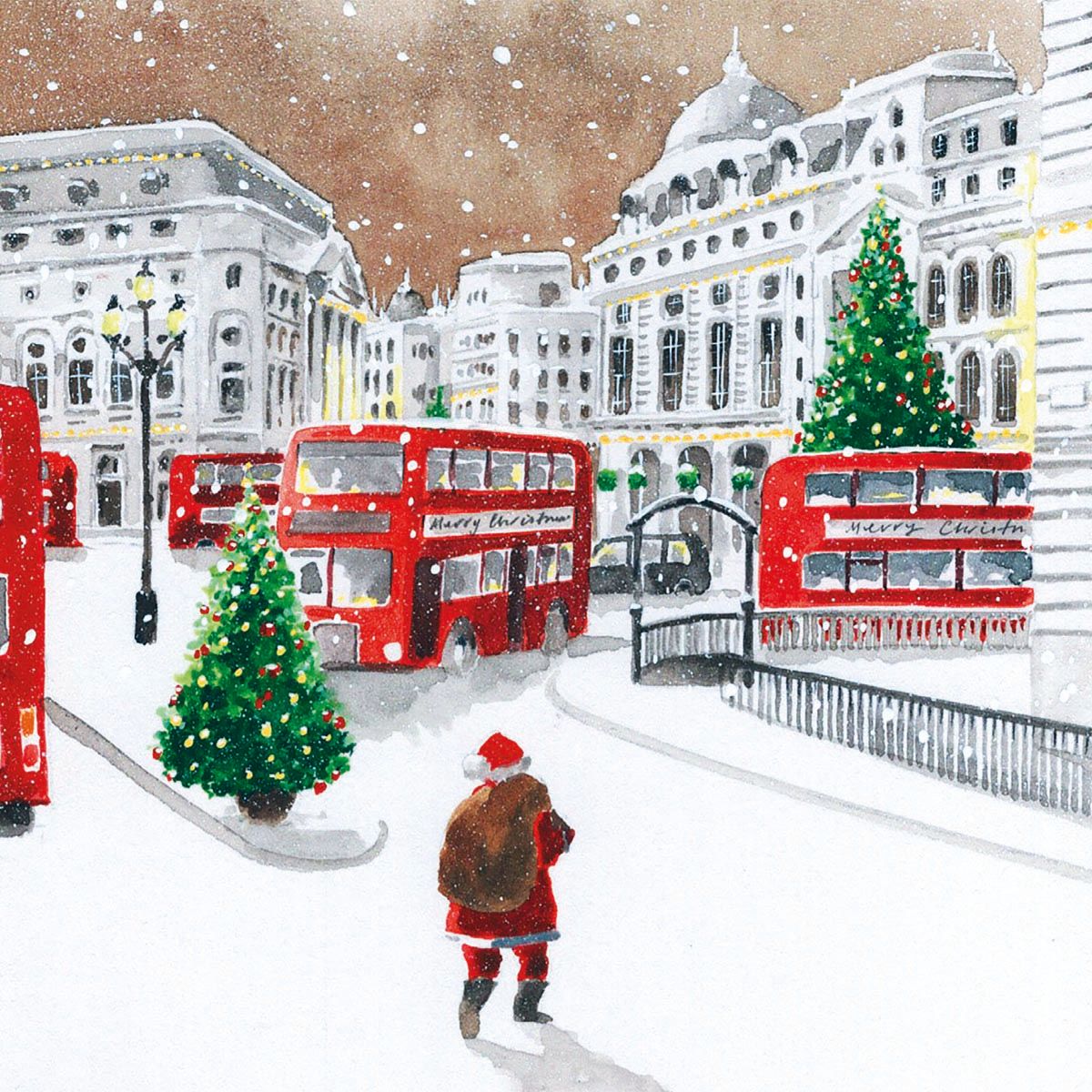 Santa in the City by Tim Mason Pack of 8 Charity Christmas Cards