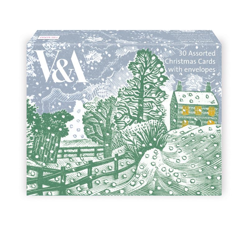 V&A 30 Assorted Christmas Cards with Envelopes