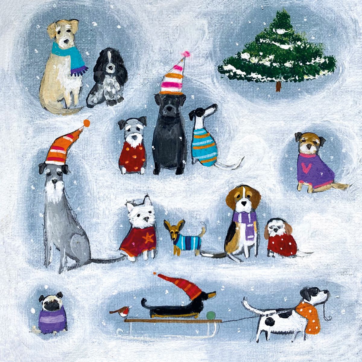 Canine Christmas by Louise Rawlings Box of 20 Christmas Cards