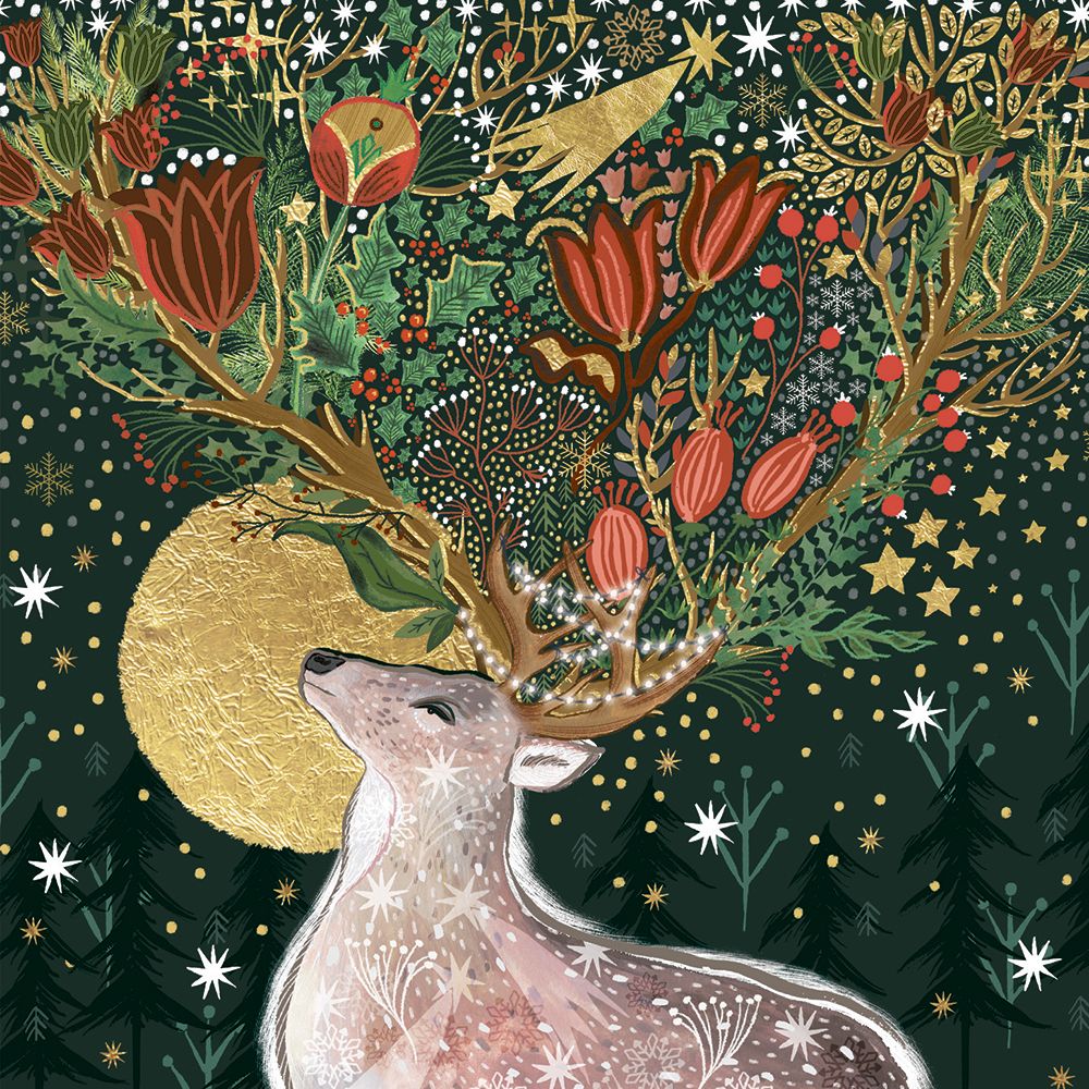 Magical Forest by Emma Frances Grant Box of 20 Christmas Charity Cards - Bee's Emporium