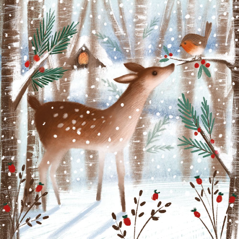 Festive Forest Box of 20 Christmas Charity Cards - Bee's Emporium