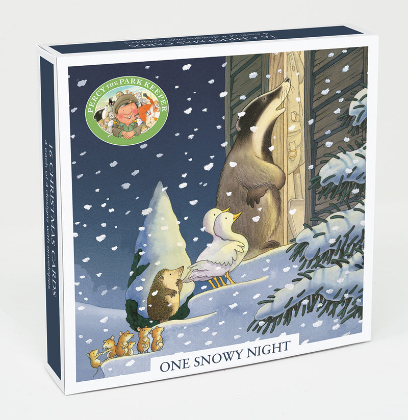 Percy the Park Keeper - One Snowy Night Box of 16 Christmas Cards