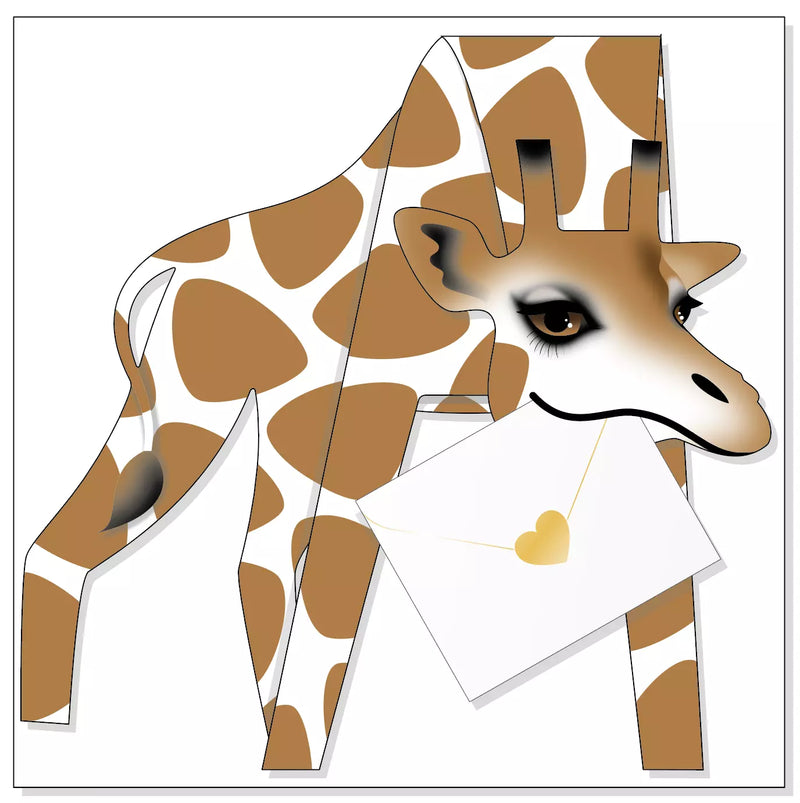 Hi! Giraffe 3D Greeting Card with Envelope