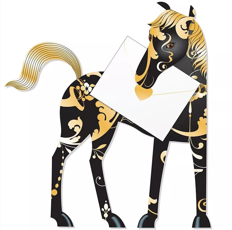 Midnight Horse 3D Greeting Card with Envelope