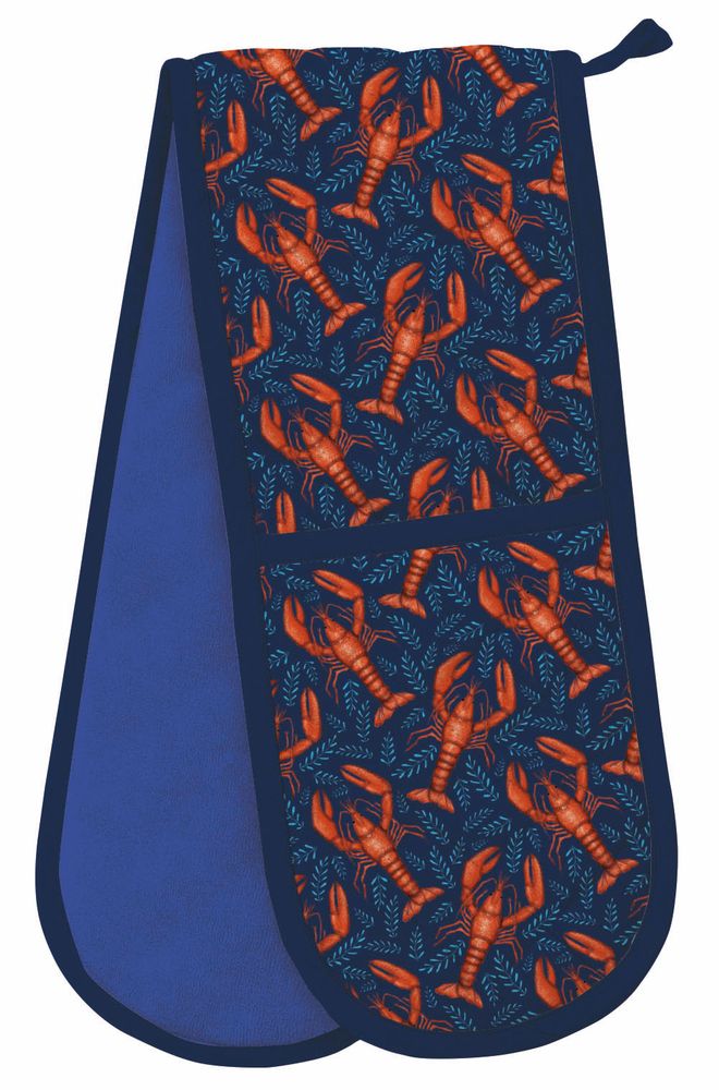 Catherine Rowe Lobsters Organic Cotton Double Oven Gloves - Bee's Emporium