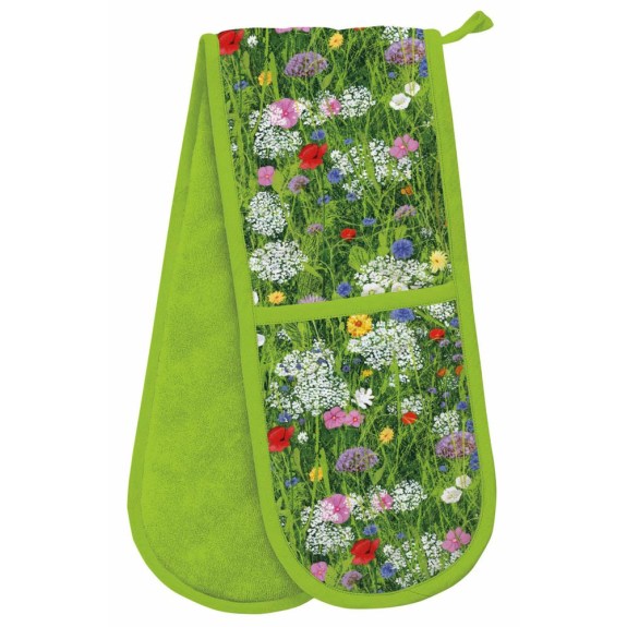 Wild Garden by Josephine Simon Organic Cotton Double Oven Gloves - Bee's Emporium