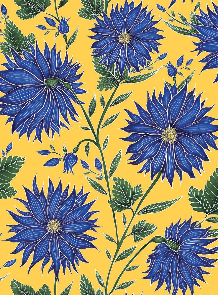 Catherine Rowe Blue Flowers 8 Notecards & Envelopes - Bee's Emporium