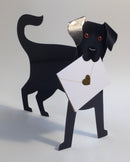 Jet Black Labrador 3D Greeting Card with Envelope