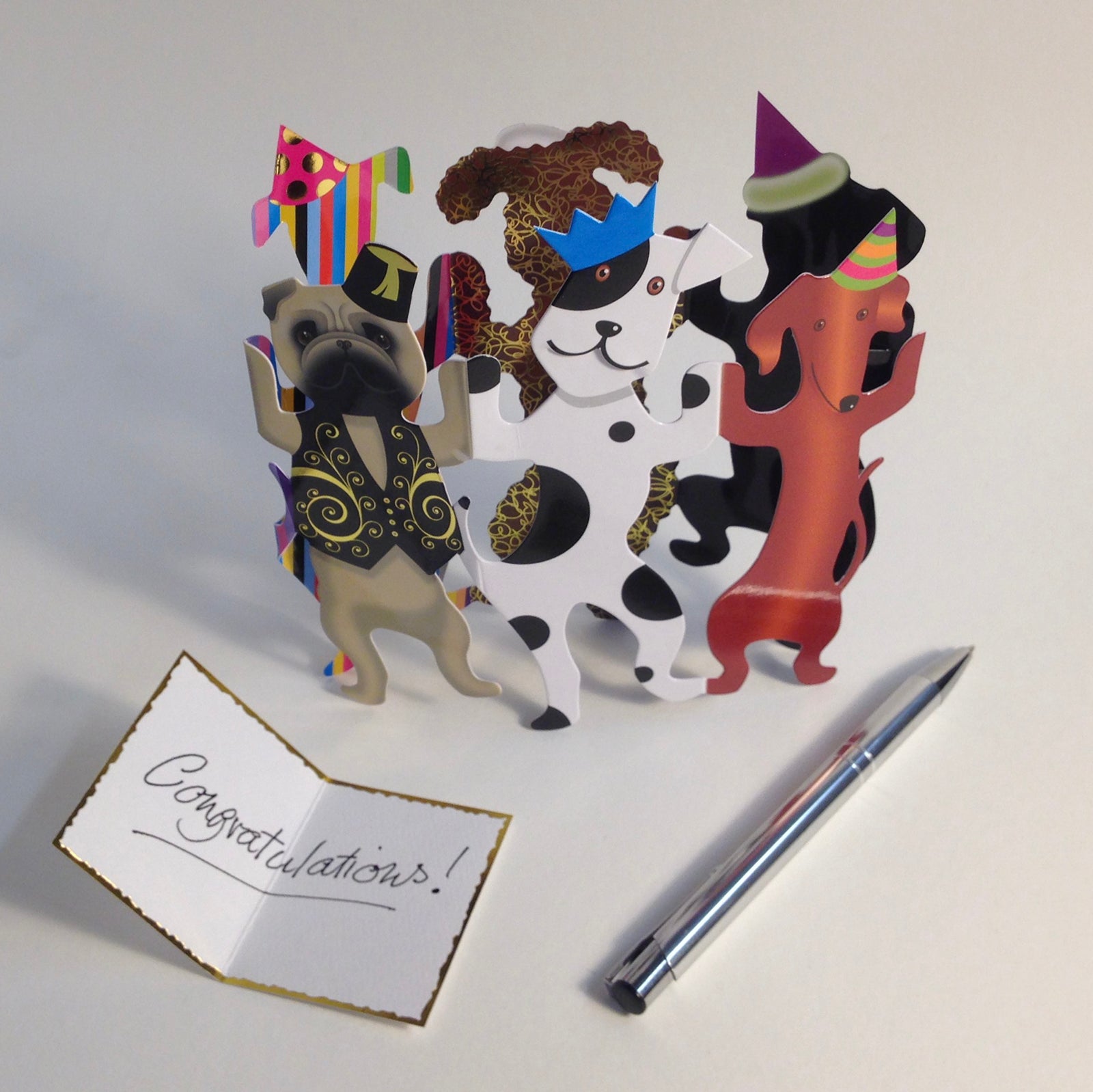 Party Dogs 3D Greeting Card with Envelope