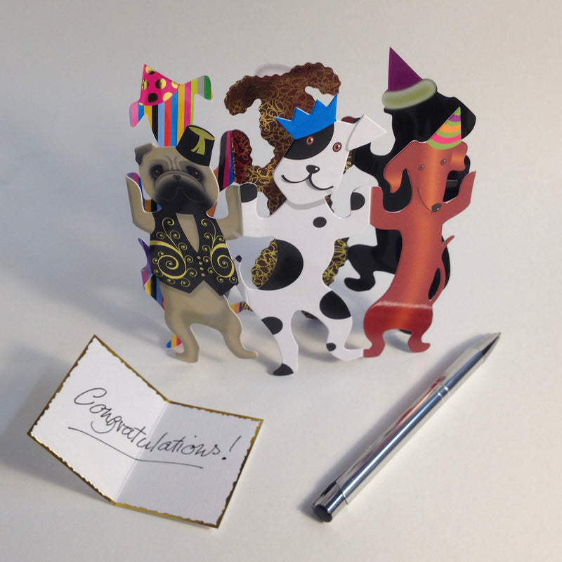 Party Dogs 3D Greeting Card with Envelope