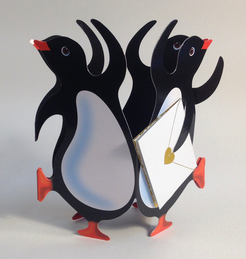 Party Penguins 3D Greeting Card with Envelope