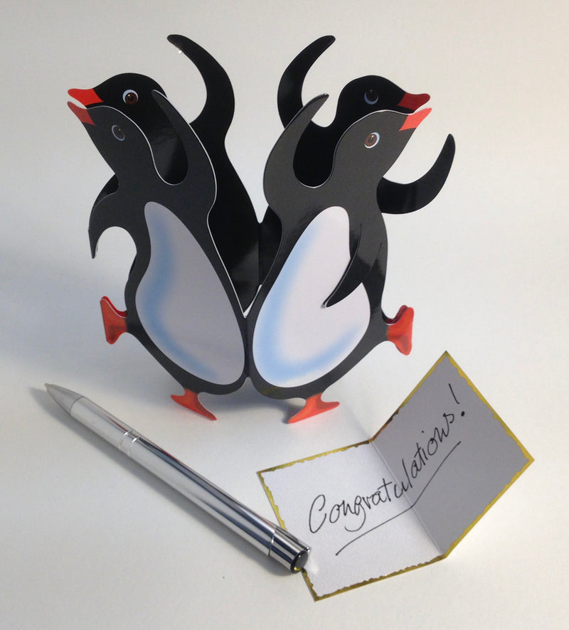 Party Penguins 3D Greeting Card with Envelope