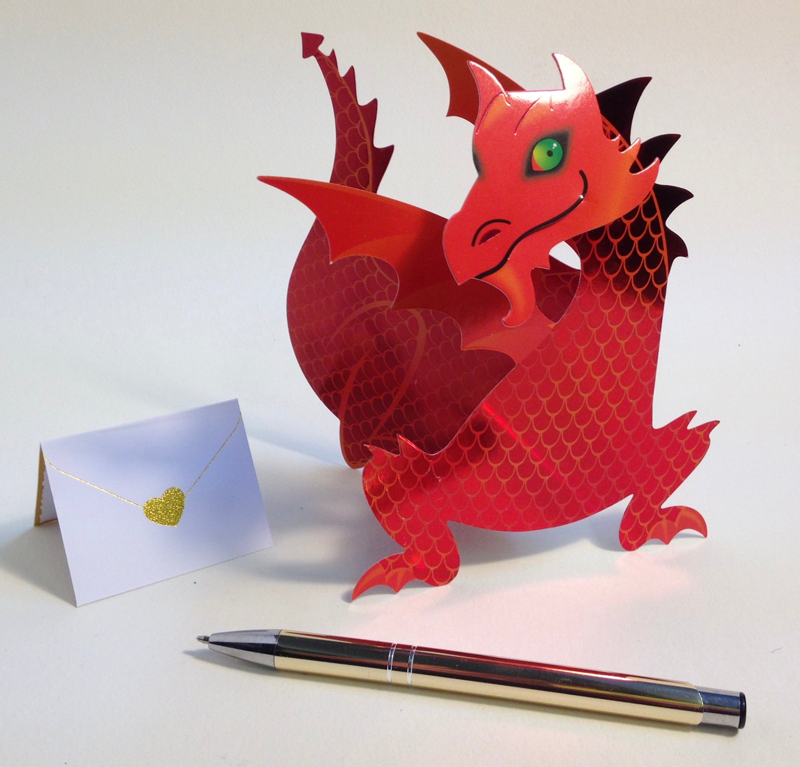 Flame Red Dragon 3D Greeting Card with Envelope - Bee's Emporium