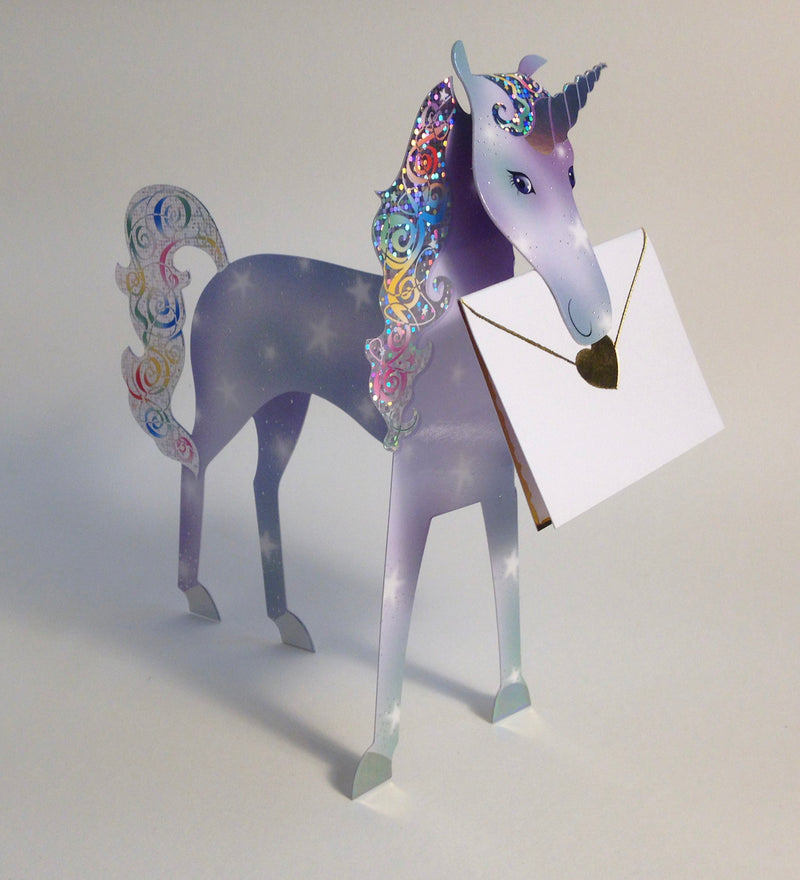 Unicorn 3D Greeting Card with Envelope