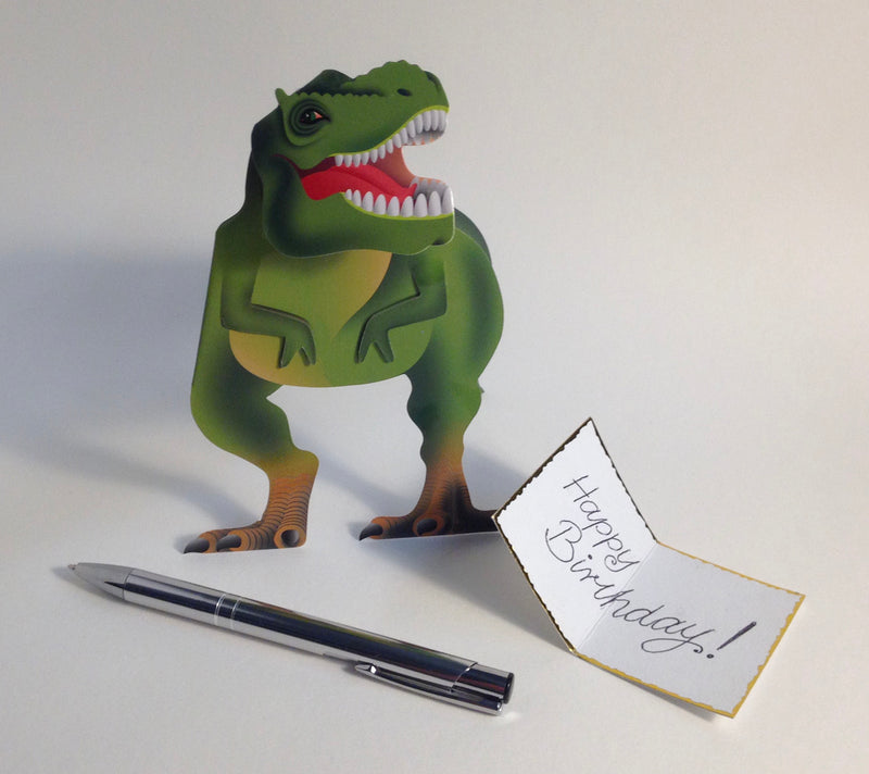 Rex Dinosaur 3D Greeting Card with Envelope